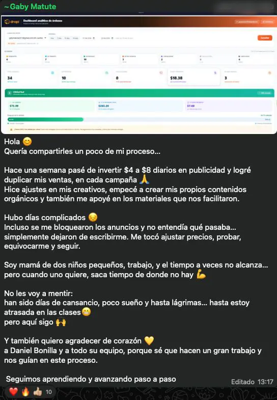 Testimonio real de un alumno